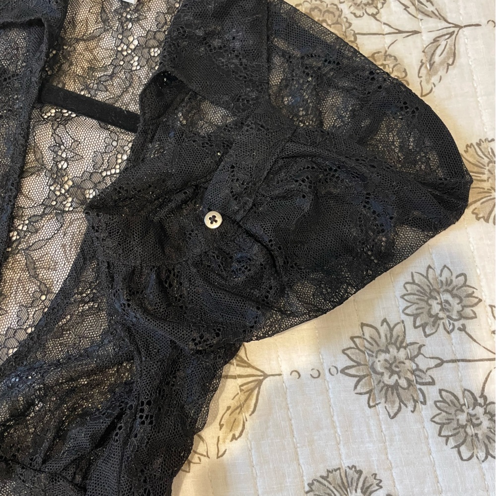 Urban Outfitters Connie Sheer Lace Dress with silver metal buttons - Picture 7 of 8